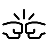 Two fists bumping together making impact symbol vector