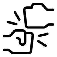 Fist bumping folder representing teamwork and collaboration vector