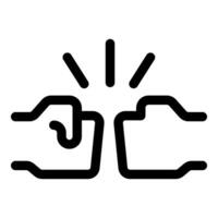 Two hands giving first bump celebrating success with a burst icon vector