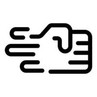 Hand grabbing something fast moving object icon vector