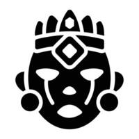A glyph icon of native mask vector