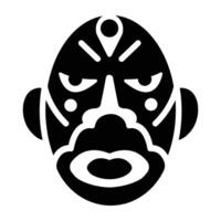 A solid icon of polynesian mask vector