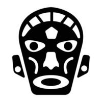 Primitive mask icon in filled style vector