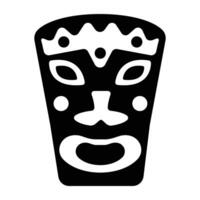 Tiki head icon designed in solid style vector