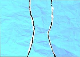 pieces of blue paper with the texture of crumpled paper torn into 3 vertical uneven halves vector