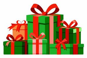 Charming Christmas Gift Box Graphics for Holiday Design Projects Ideal for Greeting Cards, Logos, Illustrations, Gift Tags, and Unique Seasonal Branding to Add a Touch of Festive Joy vector
