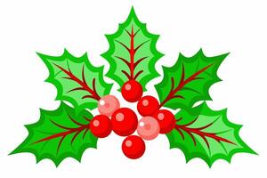 Elegant Christmas Holly Graphics for Holiday Design Projects Ideal for Greeting Cards, Logos, Illustrations, Gift Tags, and Unique Seasonal Branding to Add a Touch of Festive Tradition vector
