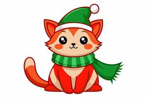 Adorable Christmas Cat Graphics for Holiday Design Projects Ideal for Logos, Illustrations, Gift Tags, and Unique Seasonal Branding to Add Festive Cheer to Your Creative Work vector