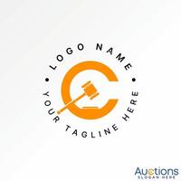 Logo design graphic concept abstract creative premium stock initial C font judge gavel law firm advocate jury Related monogram typography crime vector