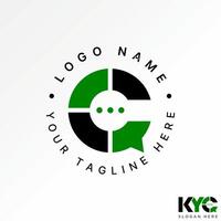 Logo design graphic concept abstract creative premium stock initial C font unique center talk speak symbol Related monogram typography branding vector
