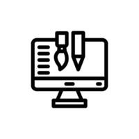 designer computer icon design on white background vector