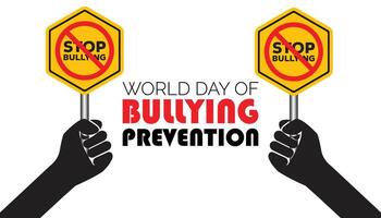 World Day of Bullying Prevention is observed every year on October. Social Awareness concept. background, placard, banner template illustration design. vector