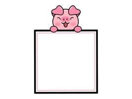 Pig Animal Head Square Frame Background vector
