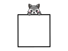 Weasel Animal Head Square Frame Background vector