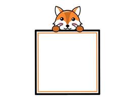 Fox Animal Head Square Frame Background vector