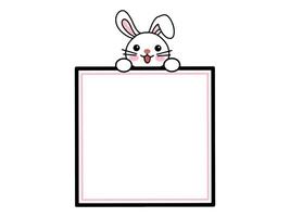 Rabbit Animal Head Square Frame Background vector