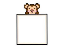 Monkey Animal Head Square Frame Background vector