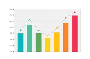 Bar graph, infographic template business data vector