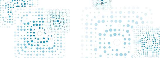 Abstract geometric squares with blue halftone dots abstract background vector