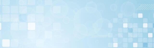 Abstract tech banner with blue glossy mosaic squares vector