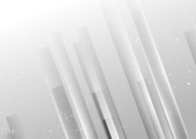 Abstract tech glossy stripes and particles minimal background vector