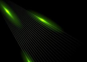 Green minimal lines abstract futuristic tech background vector