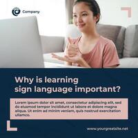 Sign Language Linkedin Post Template