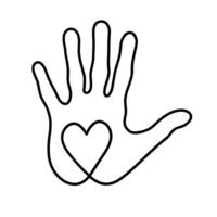 Heart in palm of your hand Love and Care icon Logo Template Illustration Design vector