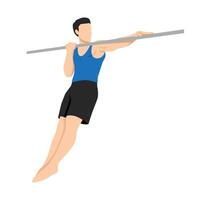 Man doing archer pull ups calisthenics exercise. vector