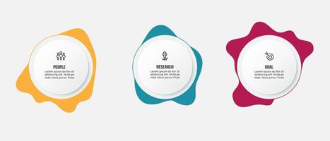 Abstract circle 3 options infographic. vector