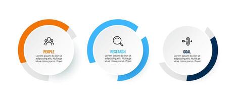 3 circle option for presentation infographic template vector