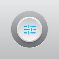 Settings Modern Button and LED Light vector