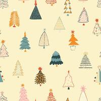 Christmas seamless pattern with Christmas trees vector