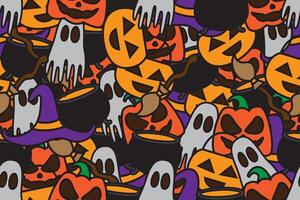 Abstract halloween pattern with flat design vector