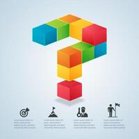 graphic of colorful cube question mark for infographic decoration vector