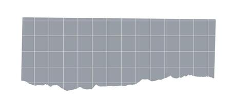 Piece of torn paper in grey color with grid pattern vector