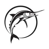 Fishing logo design with using marlin fish icon template stock Image isolated on white vector