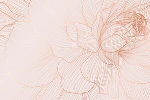 A Delicate Floral Illustration Created in Soft, Gentle Peach Tones That Emanates Elegance. This elegant flower sketch in subtle peach tones is perfect for versatile floral designs or backgrounds. vector
