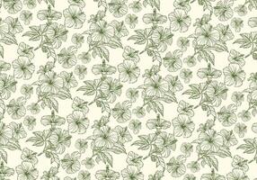 Hand drawn flower hibiscus seamless pattern with vintage look vector