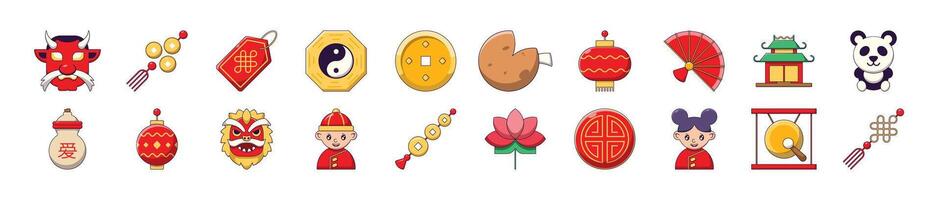 Chinese New Year Cartoon Simple Isolated Illustrations for Infographics, Books, Banners vector