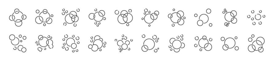 Foam Minimalistic Isolated Line Icons. Illustrations for web sites, apps, design, banners and other purposes vector