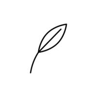 Leaf Symbol for Stores and Shops. Suitable for books, stores, shops. Editable stroke in minimalistic outline style. Symbol for design vector