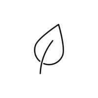 Leaf Symbol. Suitable for books, stores, shops. Editable stroke in minimalistic outline style. Symbol for design vector