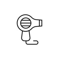 Hairdryer Icon for Shops and Stores. Suitable for books, stores, shops. Editable stroke in minimalistic outline style. Symbol for design vector