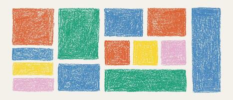 Crayon frame for text box or talk. Handwriting elements. Multicolor illustration. vector