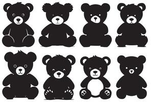 Teddy Bear Silhouette bundle vector