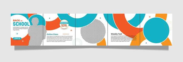 Carousel Template Social Media Post creative design with Elements Back to school design post vector