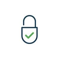 Simple Padlock Icon Template vector