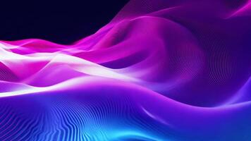 Abstract futuristic neon waves on a simple dark background technology glowing flowing rainbow colorful texture vibrant wallpaper AI cyberspace developing internet connection network wave video