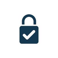 Simple Padlock Icon Template vector
